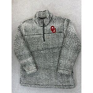 Oklahoma Sooners Campus‎ Sherpa 1/4 Zip Pullover (Women's XL) Gray